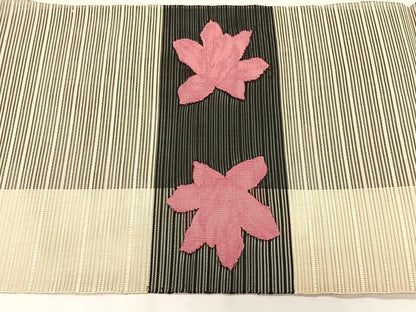 平和屋着物＊夏物　八寸名古屋帯　絽綴れ　枝花文　正絹　逸品　CABK1516fb