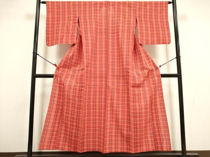 平和屋着物∴夏物　阿波しじら織　浴衣　格子　綿　逸品　DABI8717cd