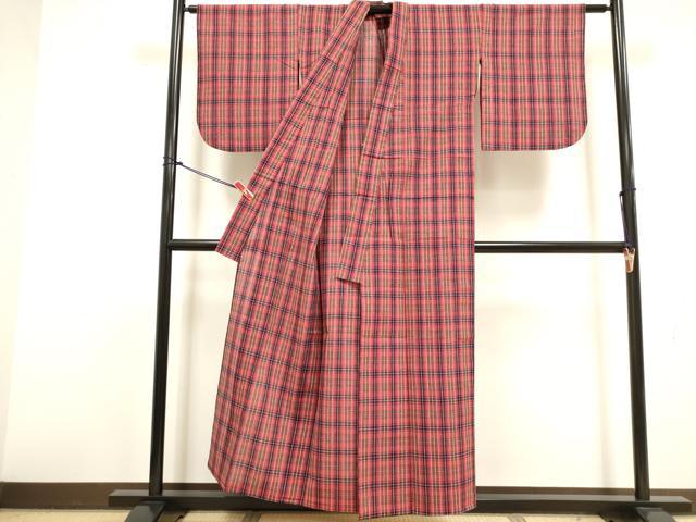 平和屋着物∴夏物　阿波しじら織　浴衣　格子　綿　逸品　DABI8705cd