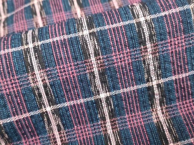 平和屋着物∴夏物　阿波しじら織　浴衣　格子　綿　逸品　DABI8703cd
