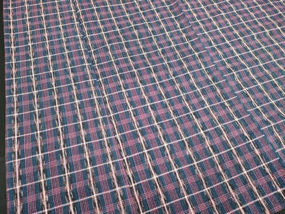 平和屋着物∴夏物　阿波しじら織　浴衣　格子　綿　逸品　DABI8703cd