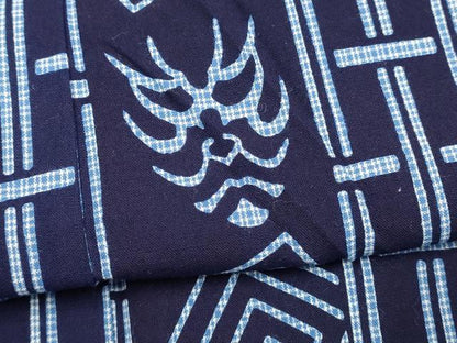 平和屋着物∴夏物　男性　浴衣　注染　手縫い　菱間道　隈取　キングサイズ　綿　逸品　DABI8742cd