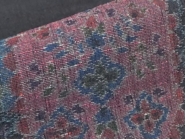 平和屋着物▽上質な紬　単衣　鏡裏花文　正絹　逸品　DABJ1106az