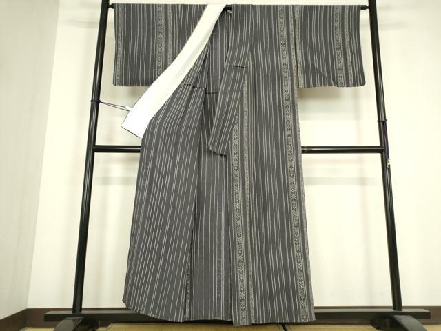 平和屋着物▽上質な小紋　単衣　花間道　正絹　逸品　DABJ1097az