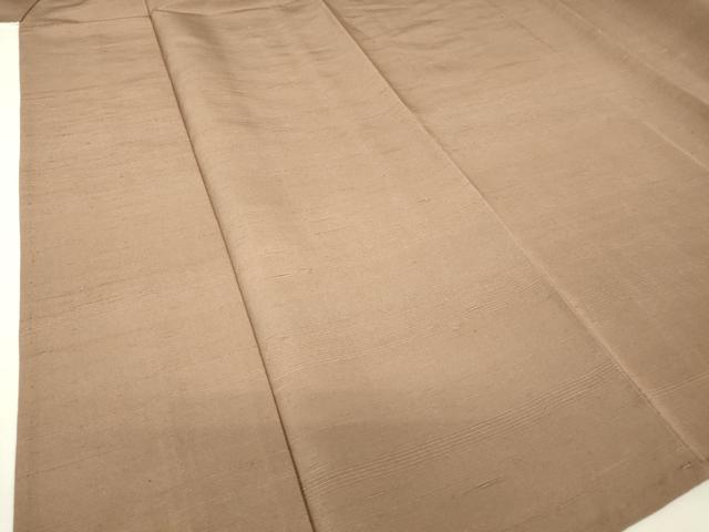 平和屋着物▽上質な紬　単衣　胡桃染色　正絹　逸品　DABJ1100az