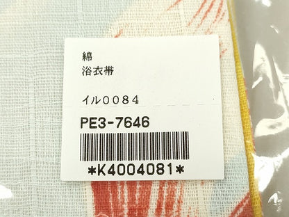 平和屋着物●両面　半幅帯　金魚　麻の葉　綿　逸品　未使用　CABK8587dy