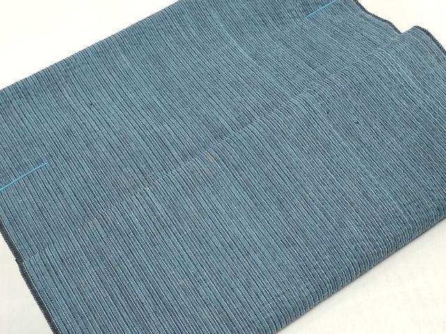平和屋着物＊夏物　阿波しじら織　浴衣　反物　着尺　正藍染　縞　証紙付き　綿　逸品　未使用　DABJ0646zy
