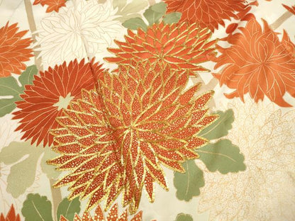 平和屋着物■豪華振袖　駒刺繍　菊尽くし文　金彩　正絹　逸品　DABJ0122qa