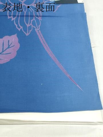 平和屋着物＊夏物　竺仙鑑製　浴衣　反物　着尺　注染　菖蒲　ショウブ　証紙付き　綿　逸品　未使用　DABH3979zy