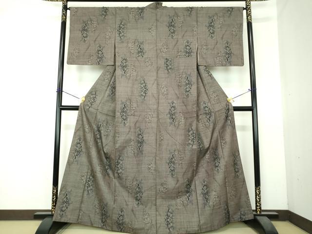 平和屋着物●本場大島紬　9マルキ　更紗花文　正絹　逸品　DABI6217ps