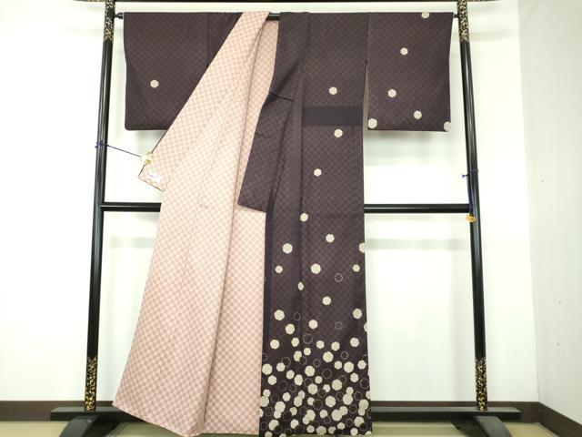 平和屋着物●訪問着　リバーシブル　袷　雪輪文　市松文様　やまと誂製　正絹　逸品　DABI6222ps