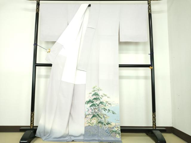 平和屋着物●豪華色留袖　友禅　作家物　水辺風景　暈し染め　正絹　逸品　未使用　DABI6243ps