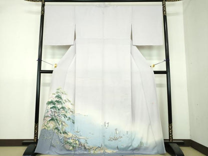 平和屋着物●豪華色留袖　友禅　作家物　水辺風景　暈し染め　正絹　逸品　未使用　DABI6243ps
