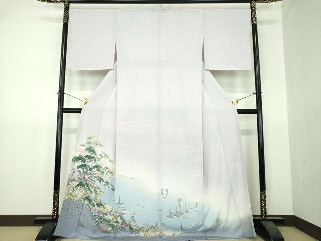 平和屋着物●豪華色留袖　友禅　作家物　水辺風景　暈し染め　正絹　逸品　未使用　DABI6243ps