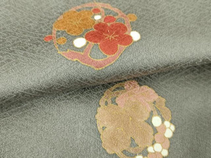 平和屋着物●訪問着　吉祥花丸文　金彩　正絹　逸品　DABI6216ps