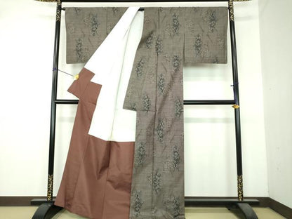 平和屋着物●本場大島紬　9マルキ　更紗花文　正絹　逸品　DABI6217ps