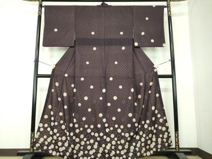 平和屋着物●訪問着　リバーシブル　袷　雪輪文　市松文様　やまと誂製　正絹　逸品　DABI6222ps