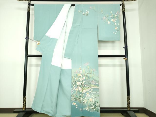 平和屋着物●訪問着　友禅　作家物　風景花文　暈し染め　正絹　逸品　DABI6235ps