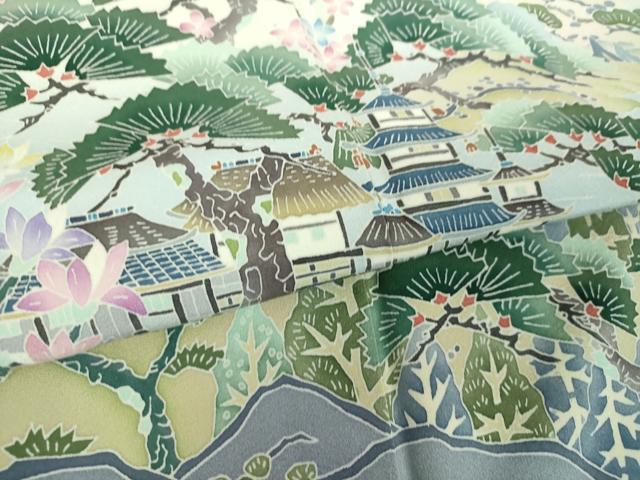 平和屋着物●豪華色留袖　友禅　作家物　水辺風景　暈し染め　正絹　逸品　未使用　DABI6243ps