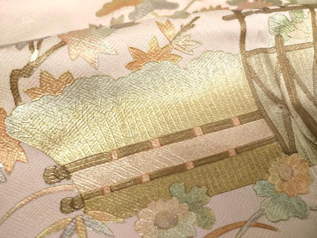 平和屋着物●訪問着　風景花文　暈し染め　金銀彩　正絹　逸品　DABI6230ps