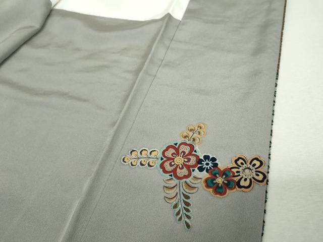 平和屋着物●中国三大刺繍　スワトウ相良刺繍　汕頭相良刺繍　総刺繍　訪問着　雪輪花文　鬼しぼ縮緬　金糸　正絹　逸品　DABI6236ps