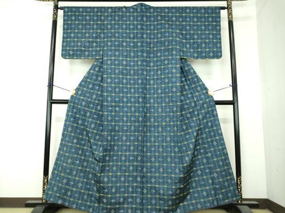 平和屋着物●上質な紬　琉球絣文様　西武百貨店扱い　正絹　逸品　DABI6219ps
