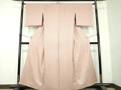 平和屋着物●訪問着　リバーシブル　袷　雪輪文　市松文様　やまと誂製　正絹　逸品　DABI6222ps