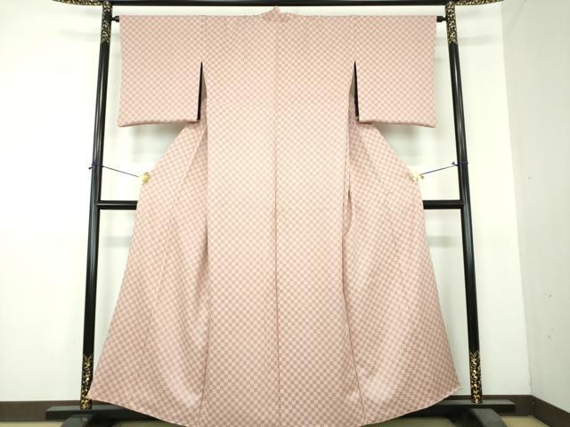 平和屋着物●訪問着　リバーシブル　袷　雪輪文　市松文様　やまと誂製　正絹　逸品　DABI6222ps