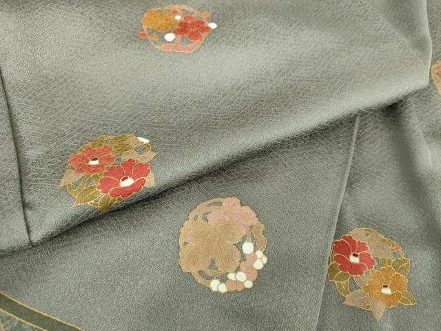 平和屋着物●訪問着　吉祥花丸文　金彩　正絹　逸品　DABI6216ps
