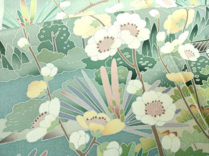 平和屋着物●訪問着　友禅　作家物　風景花文　暈し染め　正絹　逸品　DABI6235ps