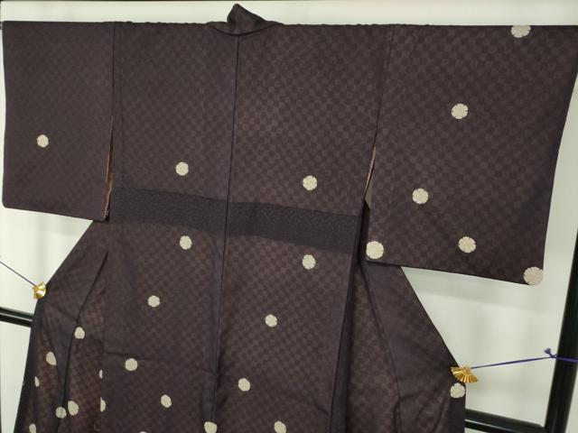 平和屋着物●訪問着　リバーシブル　袷　雪輪文　市松文様　やまと誂製　正絹　逸品　DABI6222ps