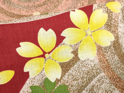 平和屋着物∴夏物　浴衣　舞桜文　綿　逸品　DABI8802cd