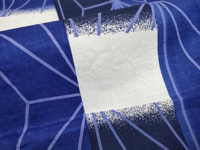 平和屋着物∴夏物　浴衣　麻の葉文様　綿　逸品　DABI8801cd