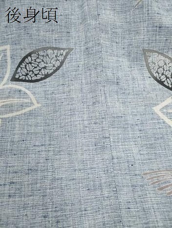 平和屋着物∴夏物　浴衣　注染　枝花文　手縫い　綿　逸品　CABK6602ze