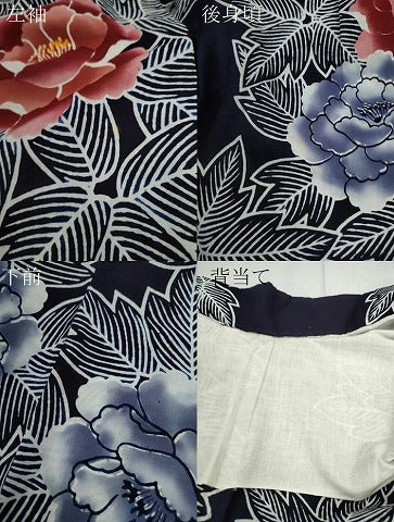 平和屋着物∴夏物　浴衣　注染　牡丹　綿　逸品　CABK6601ze