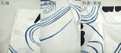 平和屋着物∴夏物　浴衣　注染　トンボ流水舞花文　綿　逸品　CABK6572ze