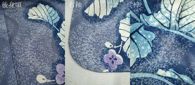 平和屋着物∴夏物　浴衣　注染　草花文　綿　逸品　CABK6599ze