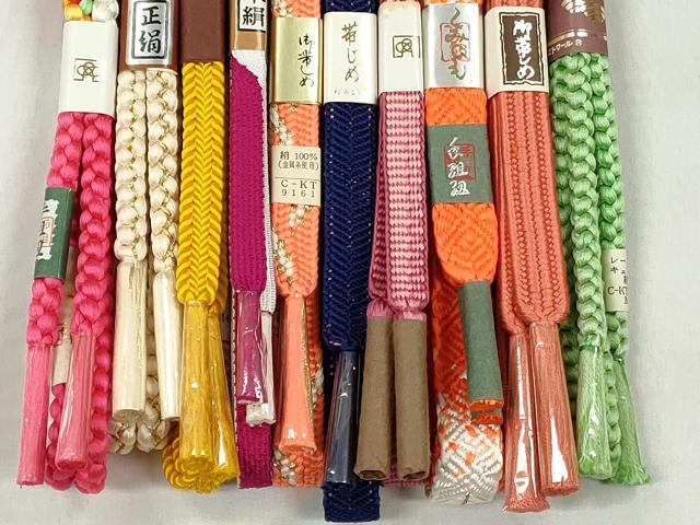 平和屋着物●和装小物　帯締め10本セット　笹浪組　平源氏組　礼装用　金糸　逸品　未使用　CABK4893qe
