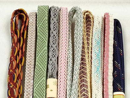 平和屋着物＊夏物　和装小物　上質な帯締め10本セット　金糸　逸品　未使用　CABK4964qe
