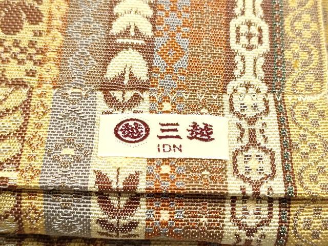 平和屋着物○本場筑前博多織 八寸名古屋帯 草花間道 三越扱い