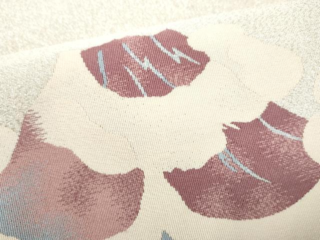 平和屋着物●名門　浅田綴　爪掻き本綴れ　八寸名古屋帯　赤富士　白銀杢地色　共箱・証紙付き　正絹　逸品　CABL0920hy