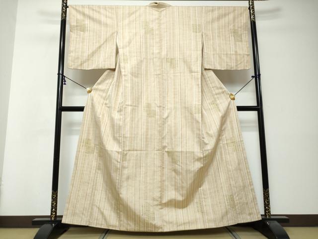 平和屋着物●上質な紬　箔散らし文　正絹　逸品　DABI9007ud
