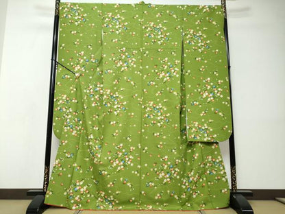 平和屋着物●振袖　雲取り舞桜文　洗える着物　DABI9022ud