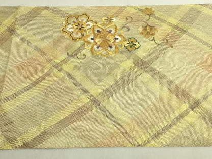 平和屋着物●極上　ひなや工房　くむ・あむ・おる　伊豆蔵明彦　太鼓柄袋帯　刺繍　花唐草　金糸　逸品　DZAB9307kh6