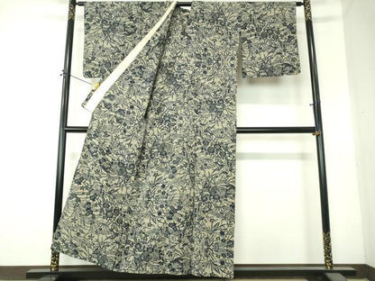 平和屋着物∴夏物　浴衣　注染　風景花松文　綿　逸品　DABI8813cd