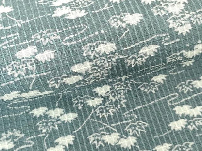 平和屋着物∴夏物　綿紅梅　小紋・浴衣兼用　手縫い　雲取り花文　綿絹　逸品　DABI8817cd