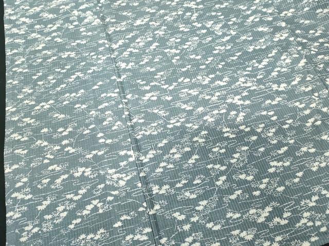 平和屋着物∴夏物　綿紅梅　小紋・浴衣兼用　手縫い　雲取り花文　綿絹　逸品　DABI8817cd