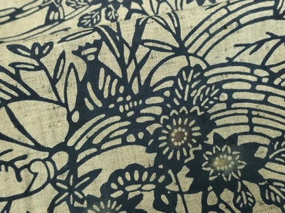平和屋着物∴夏物　浴衣　注染　風景花松文　綿　逸品　DABI8813cd