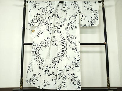 平和屋着物∴夏物　浴衣　綿絽　注染　吹寄せ花文　綿　逸品　DABI8810cd