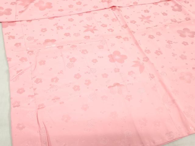 平和屋着物[]女の子　子供　長襦袢　無双仕立て　舞花地紋　桃色　半衿刺繍　逸品　DABH5472ea